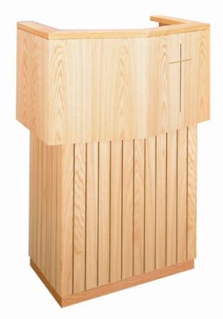 Lectern  With Cross 3720 Pulpit Extended Shelf Lamp Microphone